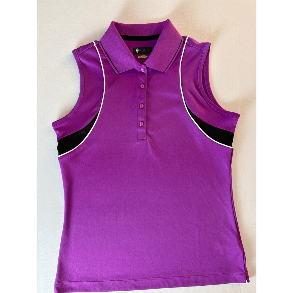 Greg Norman Play Dry Golf Polo Womens S Purple Sleeveless Performance Shirt